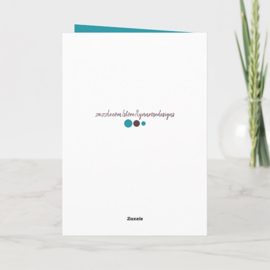 Gelukkig heb je je zoon bruin en turquoise verjaar kaart (Achterkant)