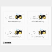 Gelukkig heeft de bijen een mooie (mooie) dag rechthoekige sticker (Vel)