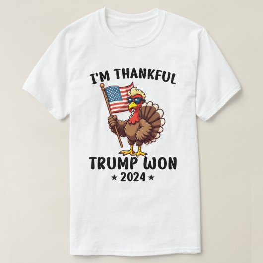 Gelukkig heeft Trump 2024 gewonnen T-shirt (Design voorkant)