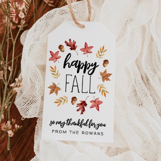 Gelukkig Herfst Cadeaubijsluiter Cadeaulabel