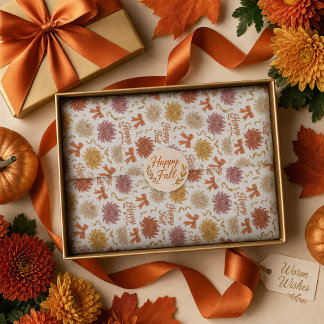 Gelukkig Herfst Chrysanthemum Herfst Bloemen Mums Tissuepapier