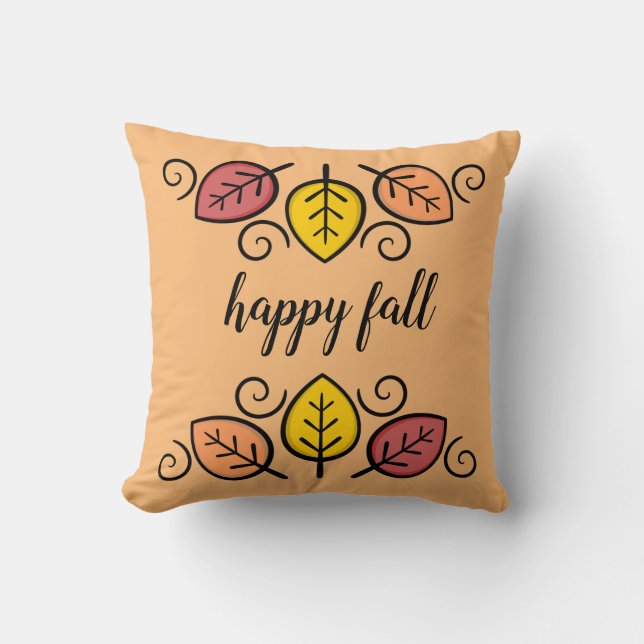 Gelukkig Herfst Decorative Autumn Worp Kussen (Voorkant)