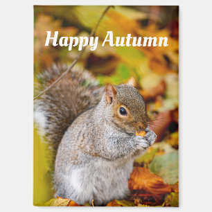 Gelukkig Herfst Eekhoorn Magneet