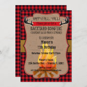 Gelukkig Herfst, jullie allemaal. Bonfire Invitati Kaart (Voorkant / Achterkant)