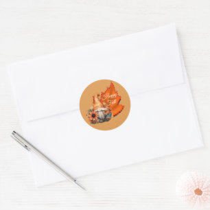Gelukkig Herfst Kabouter Sticker