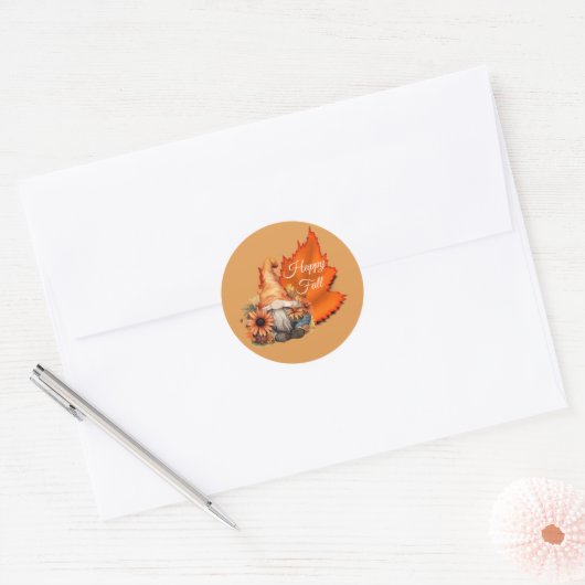 Gelukkig Herfst Kabouter Sticker (Envelop)
