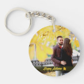 Gelukkig herfst paar foto Sleutelhanger (Voorkant)