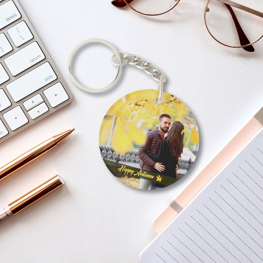 Gelukkig herfst paar foto Sleutelhanger