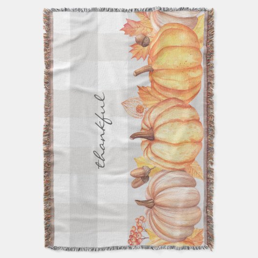 Gelukkig herfst pompoendecor, redactionele formule deken (Voorkant Verticaal)