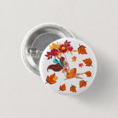 Gelukkig Herfst Ronde Button 3,2 Cm (Voorkant /achterkant)