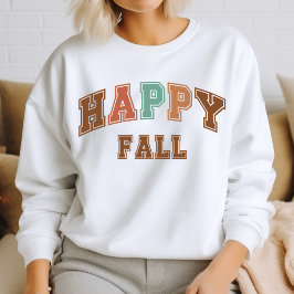 Gelukkig Herfst Trendy Herbst Varsity Sweatshirt