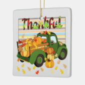 Gelukkig - Herfst Truck Pumpkins Thanksgiving Leav Keramisch Ornament (Links)