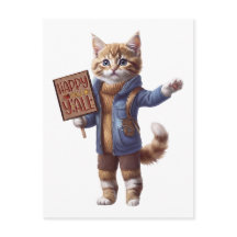 Gelukkig Herfst Y'all Herfst Kitten Ansichtkaart