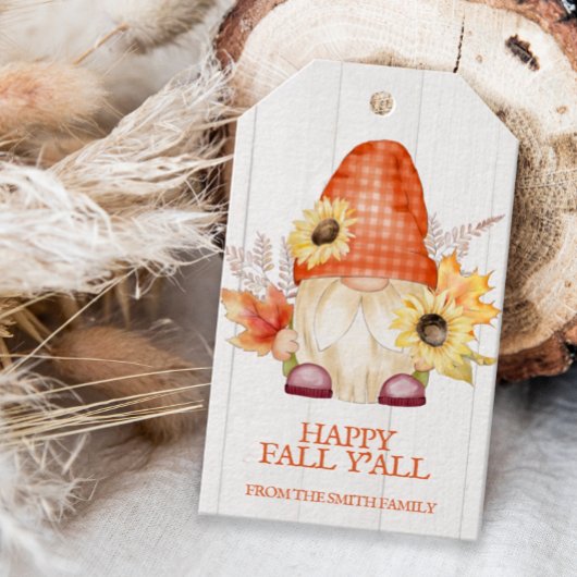 Gelukkig Herfst Y'All Kabouter Favor Cadeaulabel