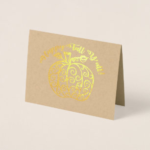 Gelukkig Herfst Y'all!   Reële Folie Folie Kaarten