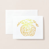 Gelukkig Herfst Y'all! | Reële Folie Folie Kaarten (Voorkant met envelop)