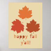 Gelukkig Herfst Y'all! Stroosterbladeren Poster (Voorkant)