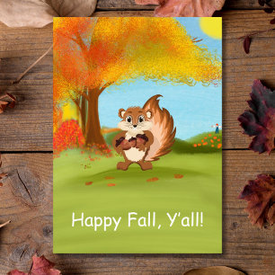 Gelukkig Herfst Y'All Wangetje met Eikels Kaart