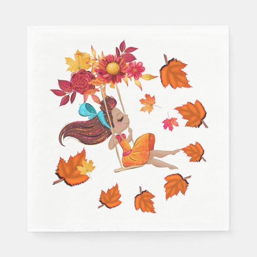 Gelukkig herfstpapier  servet (Voorkant)