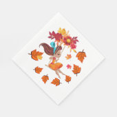 Gelukkig herfstpapier  servet (Hoek)