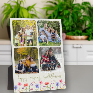 Gelukkig het kweken van wilde bloemen 4 Fotosamens Fotoplaat