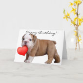 Gelukkig het puppywenskaart van de Buldog van de Kaart (Gele Bloem)