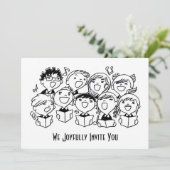 Gelukkig het zingen van de Uitnodiging van Kindere (Staand voorkant)