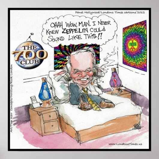 Gelukkig Hippie Grappige Poster van LT Cartoons (Voorkant)