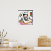 Gelukkig Hippie Grappige Poster van LT Cartoons (Keuken)
