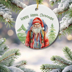 Gelukkig Hippie Kerstornament Keramisch Ornament