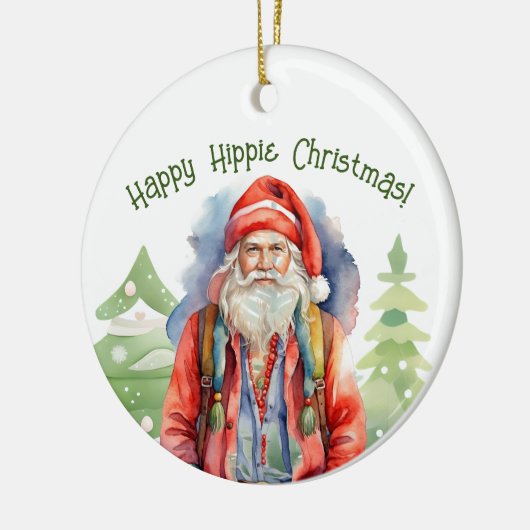 Gelukkig Hippie Kerstornament Keramisch Ornament (Links)