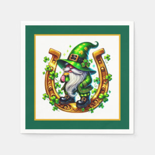 gelukkig hoefijzer leprechaun St. Patrick's Day Servet