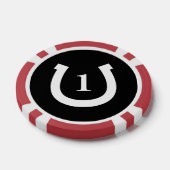 Gelukkig hoefijzer logo Las Vegas bruiloft poker c Poker Chips (Enkel)