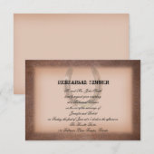 Gelukkig Hoefijzer op bruin lederen bruiloft Kaart (Voorkant / Achterkant)