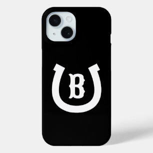 Gelukkig hoefijzer paardrijden logo op maat monogr iPhone 15 case