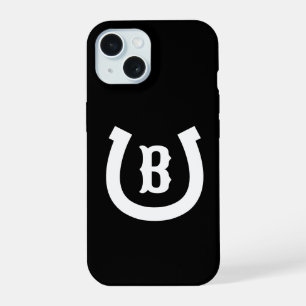 Gelukkig hoefijzer paardrijden logo op maat monogr iPhone 15 case