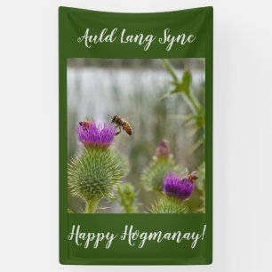 Gelukkig Hogmanay Auld Lang Syne Distel Spandoek