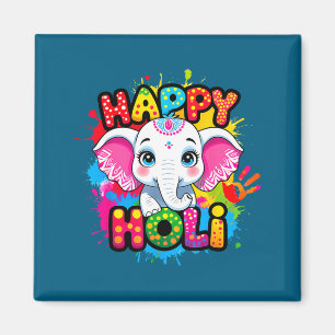 Gelukkig Holi kinderen jongens peuter meisje India Magneet