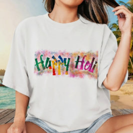 Gelukkig Holi Kleurenfestival Multi Kleur Ontwerp T-shirt