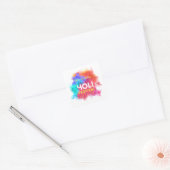 Gelukkig Holi Vierkante Sticker (Envelop)