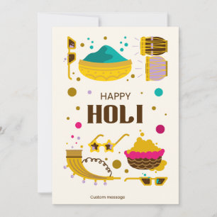 Gelukkig Holi Wenskaart! Feestdagenkaart