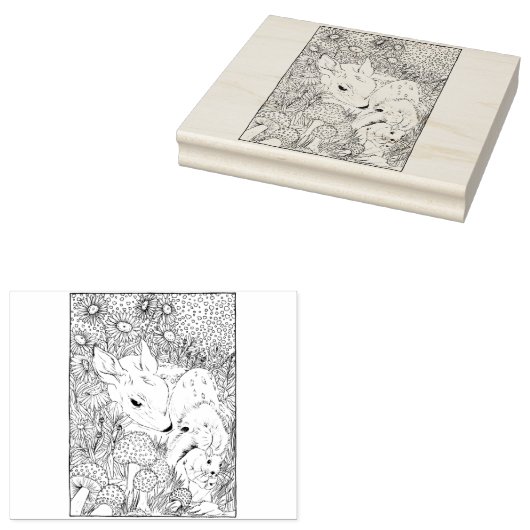 Gelukkig Hollow Herten Rubberstempel (Gestempeld)