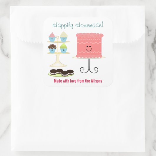 Gelukkig Homemade Large Baking Sticker (Tas)