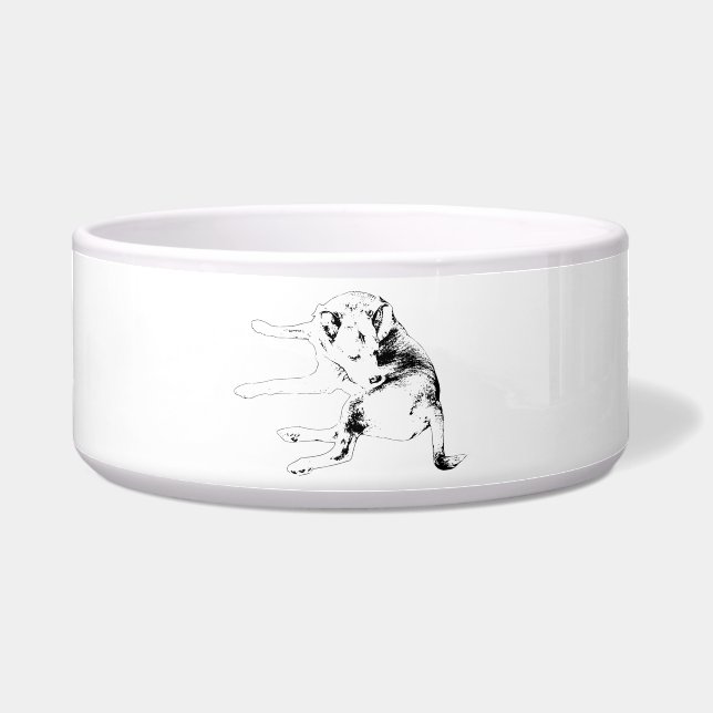 Gelukkig Hond Eten Voerbakje (Voorkant)