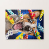 Gelukkig Hond Feest Toeters Legpuzzel (Horizontaal)
