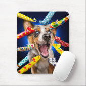 Gelukkig Hond Feest Toeters Muismat (Met muis)
