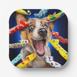 Gelukkig Hond Feest Toeters Papieren Bordje