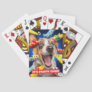 Gelukkig Hond Feest Toeters Pokerkaarten