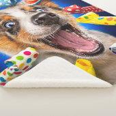 Gelukkig Hond Feest Toeters Sherpa Deken (3/4)