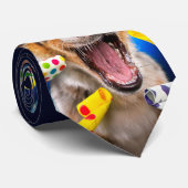 Gelukkig Hond Feest Toeters Stropdas (Opgerold)